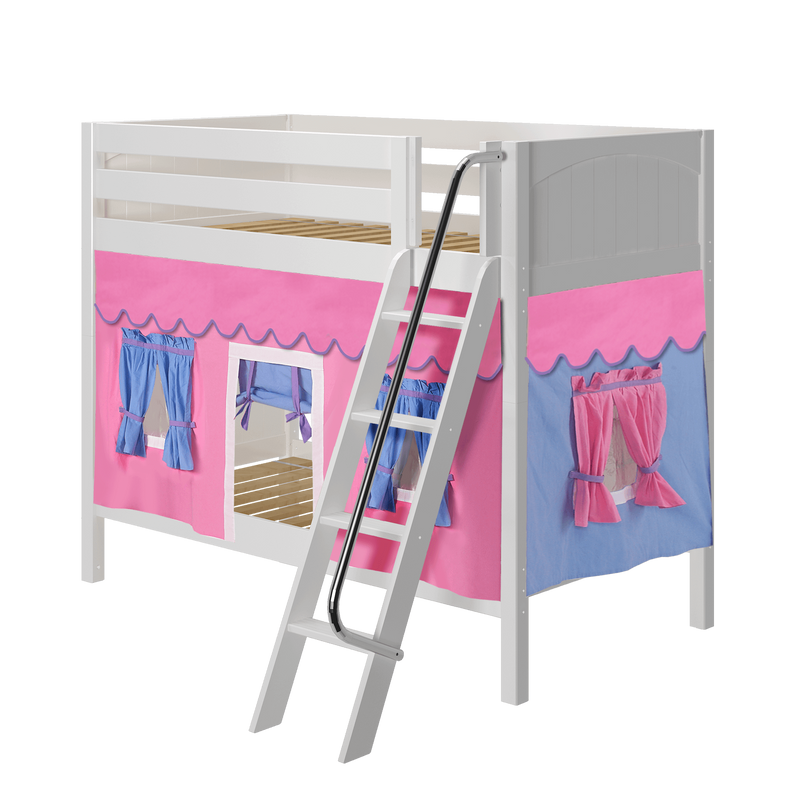 Maxtrix Twin Medium Bunk Bed with Angled Ladder + Curtain
