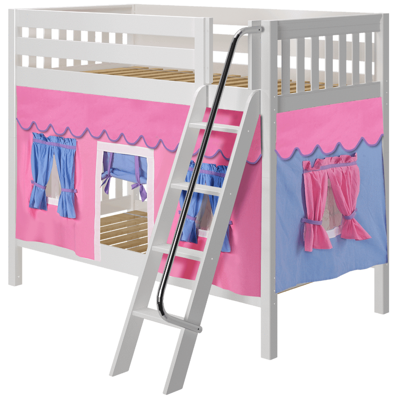 Maxtrix Twin Medium Bunk Bed with Angled Ladder + Curtain
