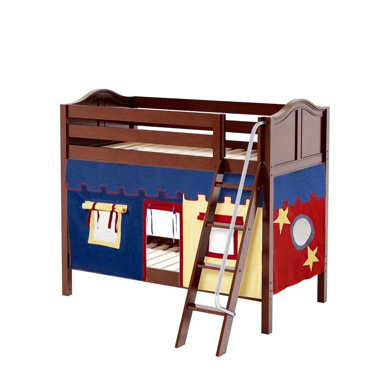 Maxtrix Twin Medium Bunk Bed with Angled Ladder + Curtain
