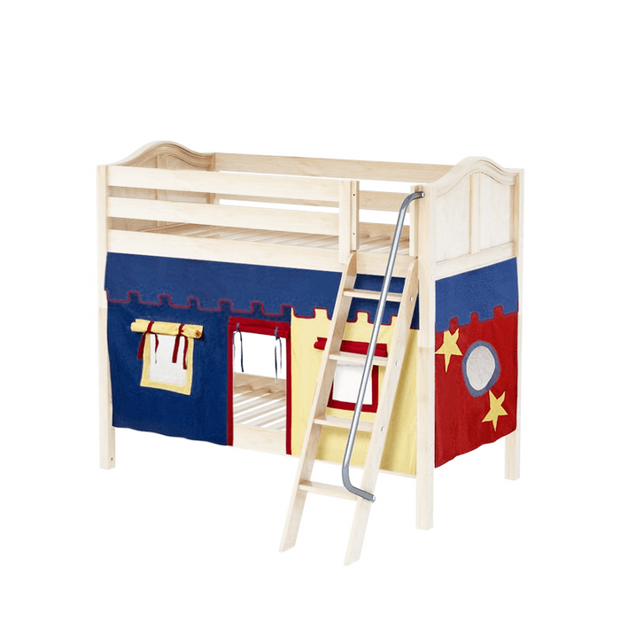 Maxtrix Twin Medium Bunk Bed with Angled Ladder + Curtain