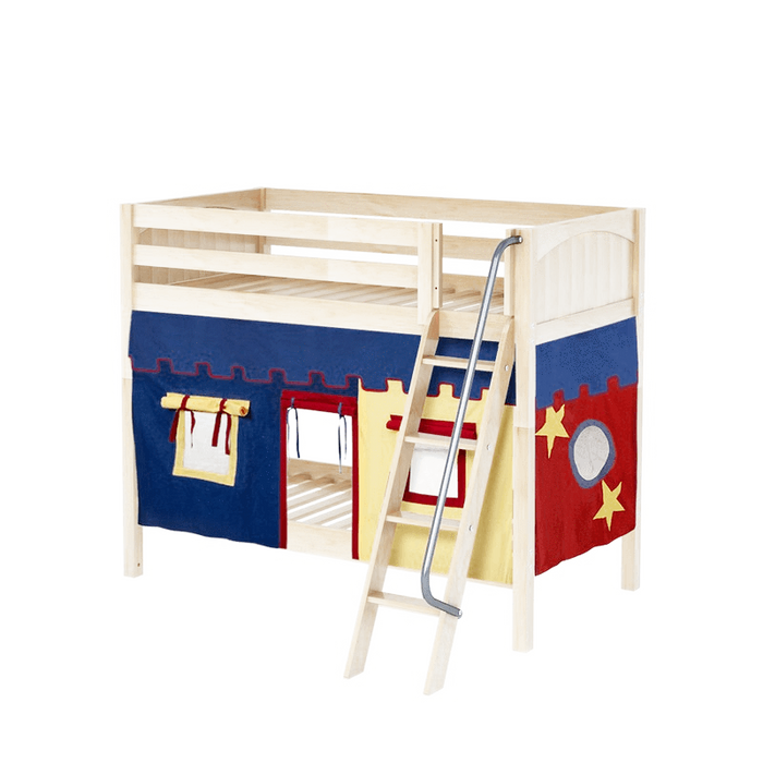 Maxtrix Twin Medium Bunk Bed with Angled Ladder + Curtain