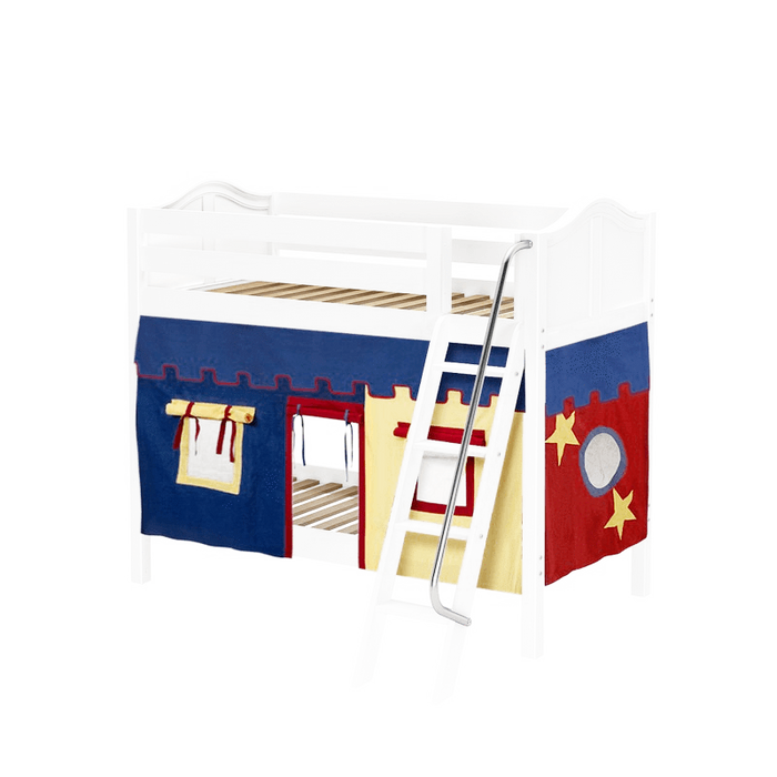 Maxtrix Twin Medium Bunk Bed with Angled Ladder + Curtain