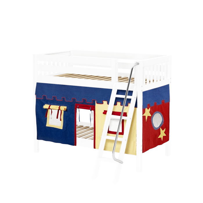 Maxtrix Twin Medium Bunk Bed with Angled Ladder + Curtain