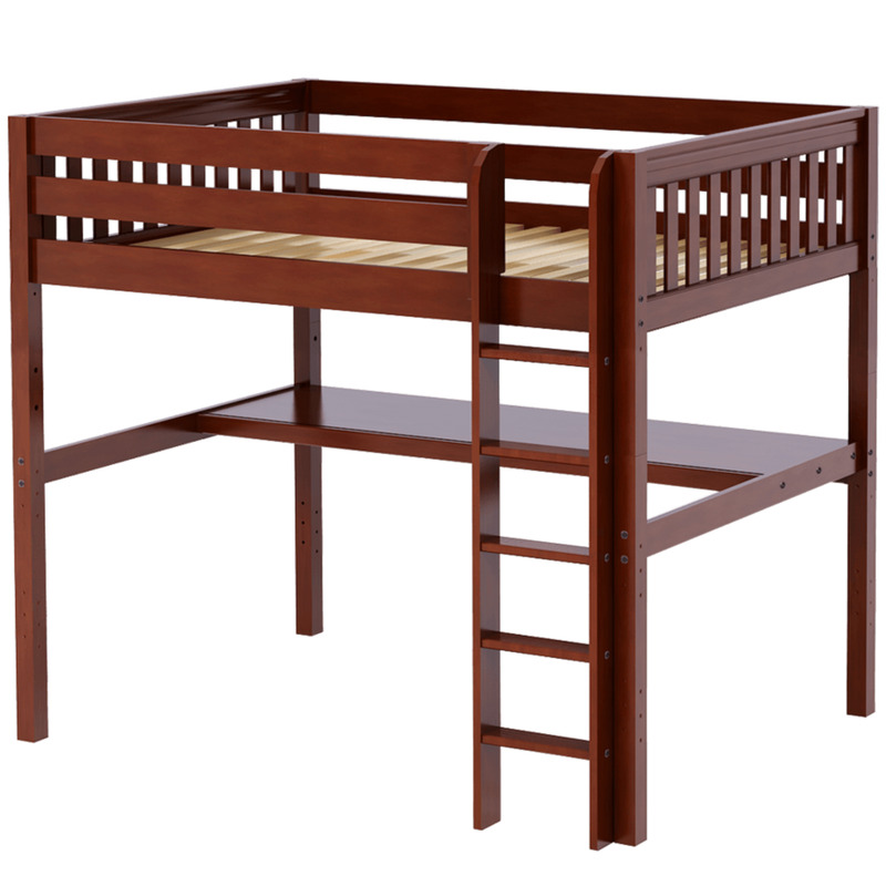 Maxtrix Full XL High Loft Bed with Straight Ladder + Desk
