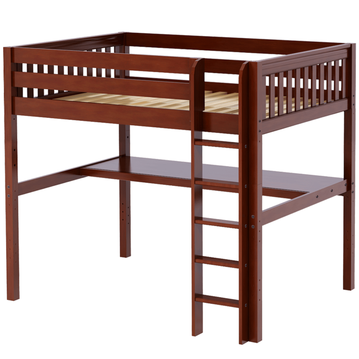 Maxtrix Full XL High Loft Bed with Straight Ladder + Desk