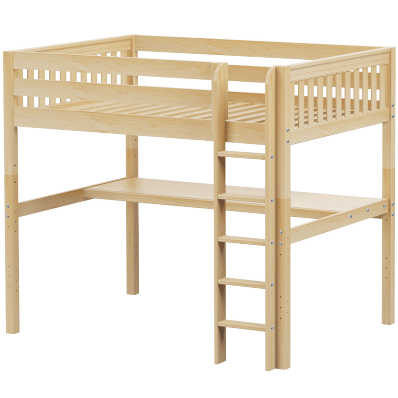 Maxtrix Full XL High Loft Bed with Straight Ladder + Desk