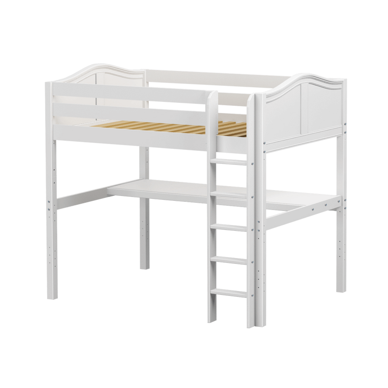 Maxtrix Full High Loft Bed with Straight Ladder + Desk