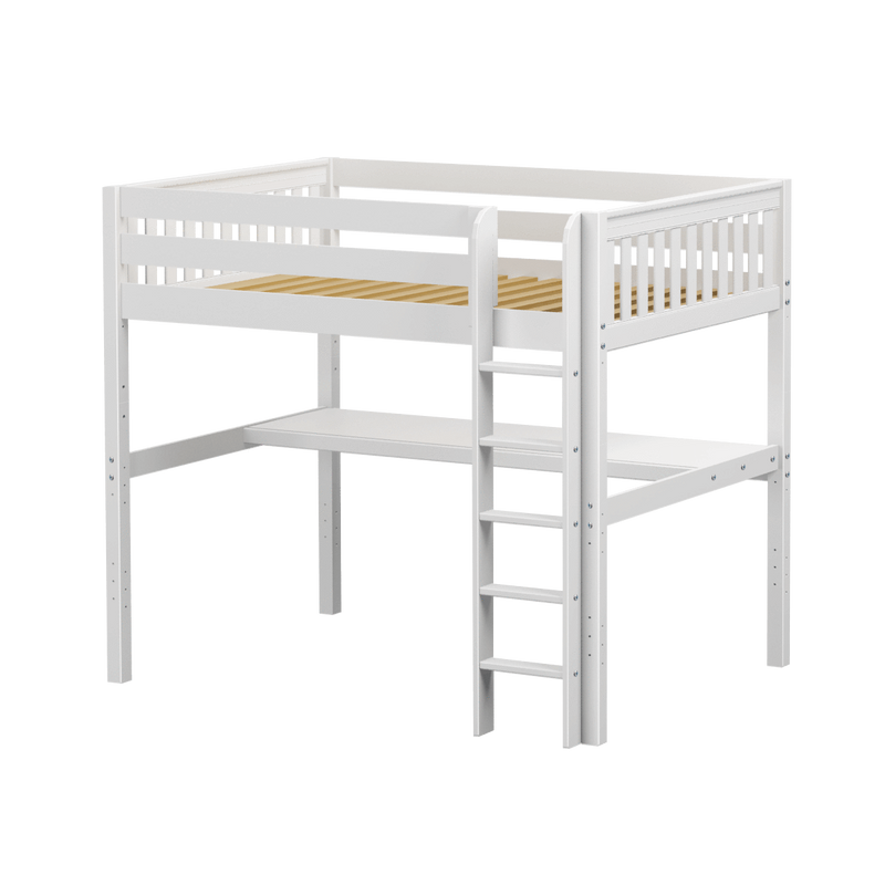 Maxtrix Full High Loft Bed with Straight Ladder + Desk