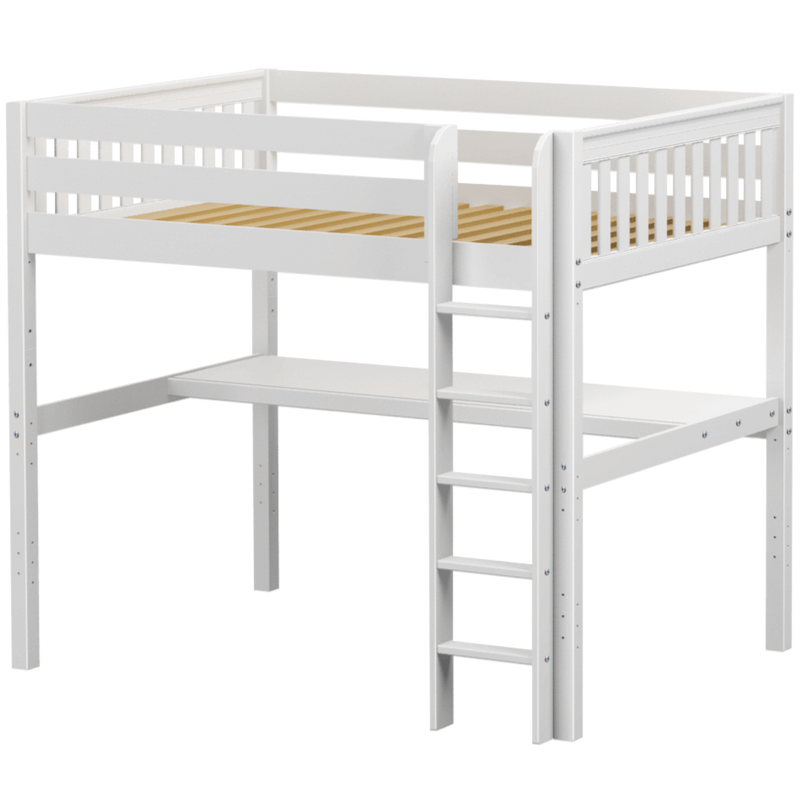 Maxtrix Full XL High Loft Bed with Straight Ladder + Desk