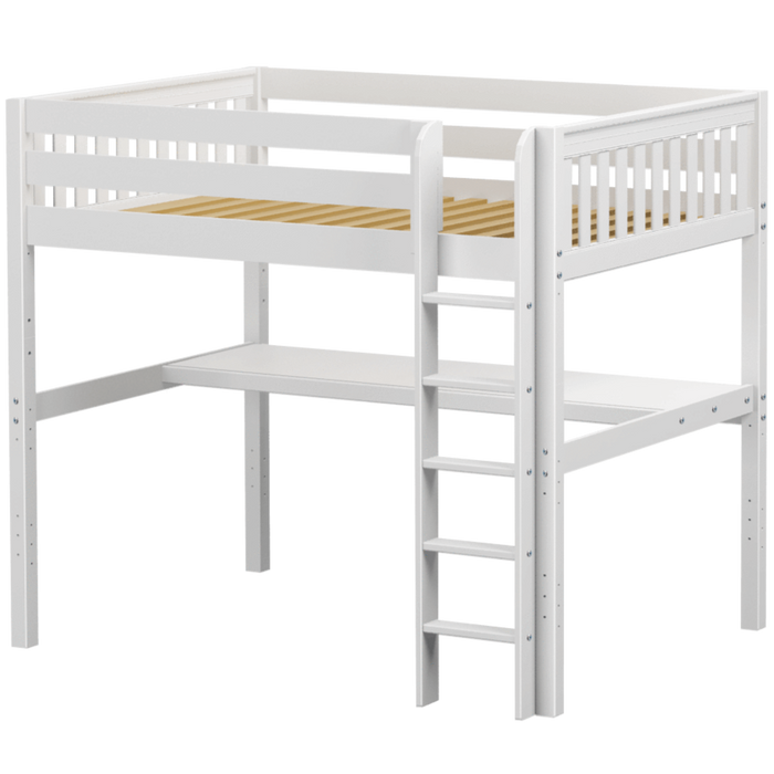 Maxtrix Full XL High Loft Bed with Straight Ladder + Desk