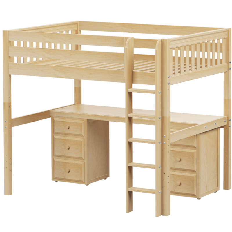 Maxtrix Full XL High Loft Bed with Straight Ladder + Desk