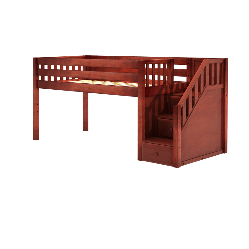 Maxtrix Twin Low Loft Bed with Stairs