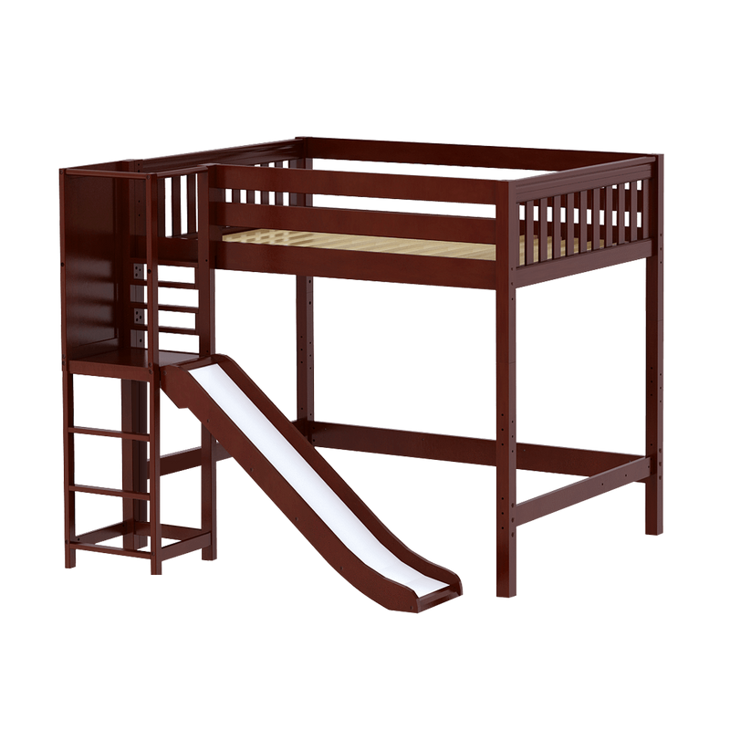 Maxtrix Full High Loft Bed with Slide Platform