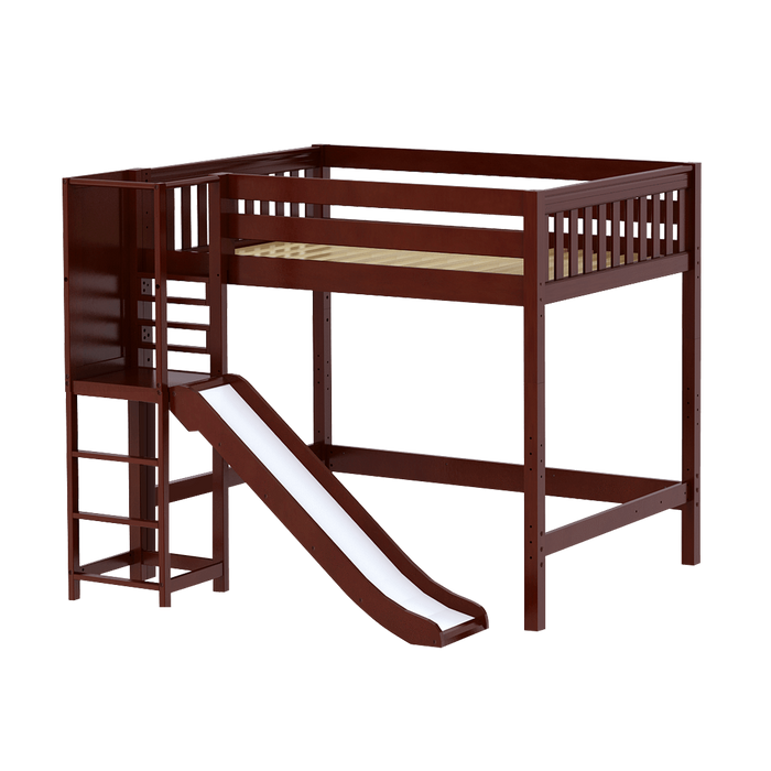 Maxtrix Full High Loft Bed with Slide Platform