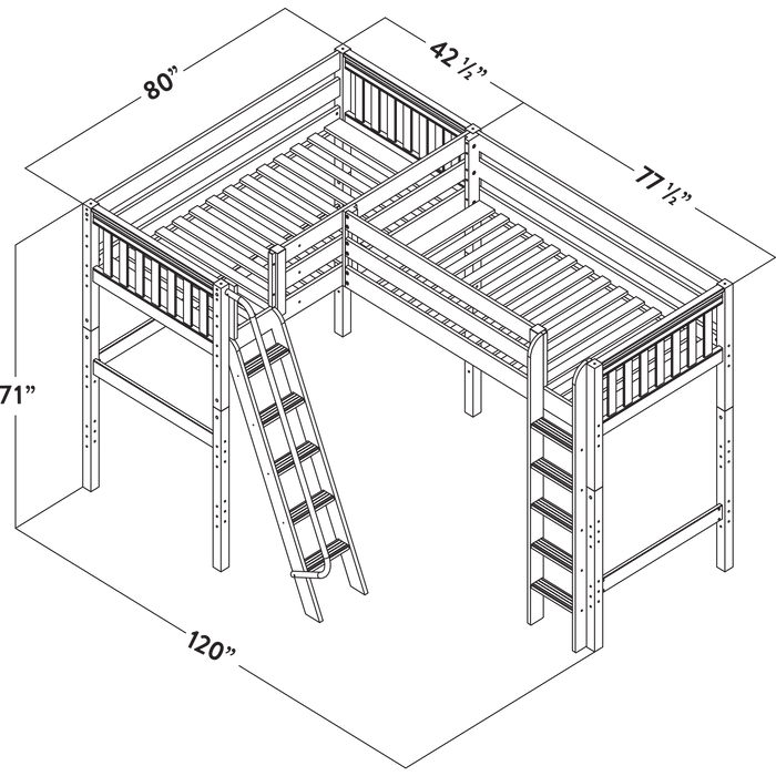 Maxtrix Twin High Corner Loft Bed