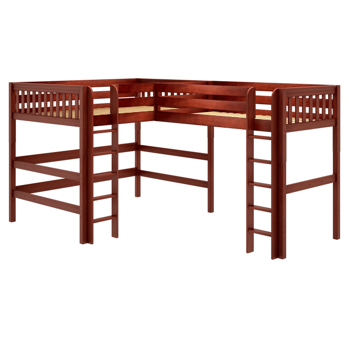 Maxtrix High Corner Loft Bed - Queen + Twin XL