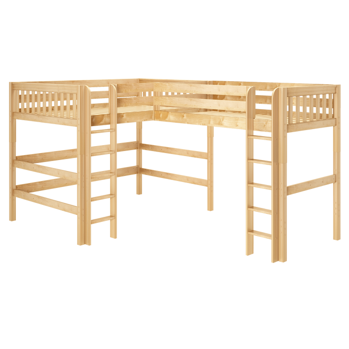 Maxtrix High Corner Loft Bed - Queen + Twin XL