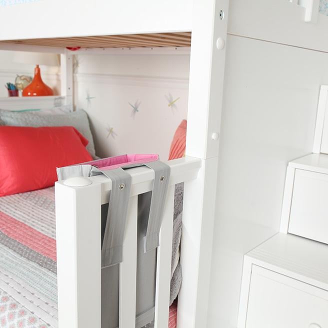 Maxtrix Medium Twin over Full Bunk Bed with Stairs + Slide