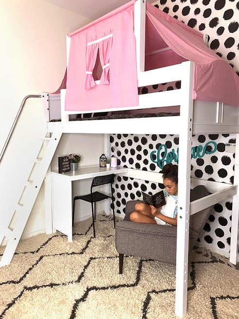 Maxtrix Twin High Loft Bed + Corner Desk