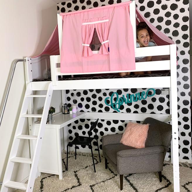 Maxtrix Twin High Loft Bed + Corner Desk