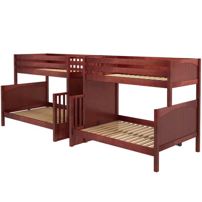 Maxtrix Twin over Full Quadruple Bunk Bed with Stairs
