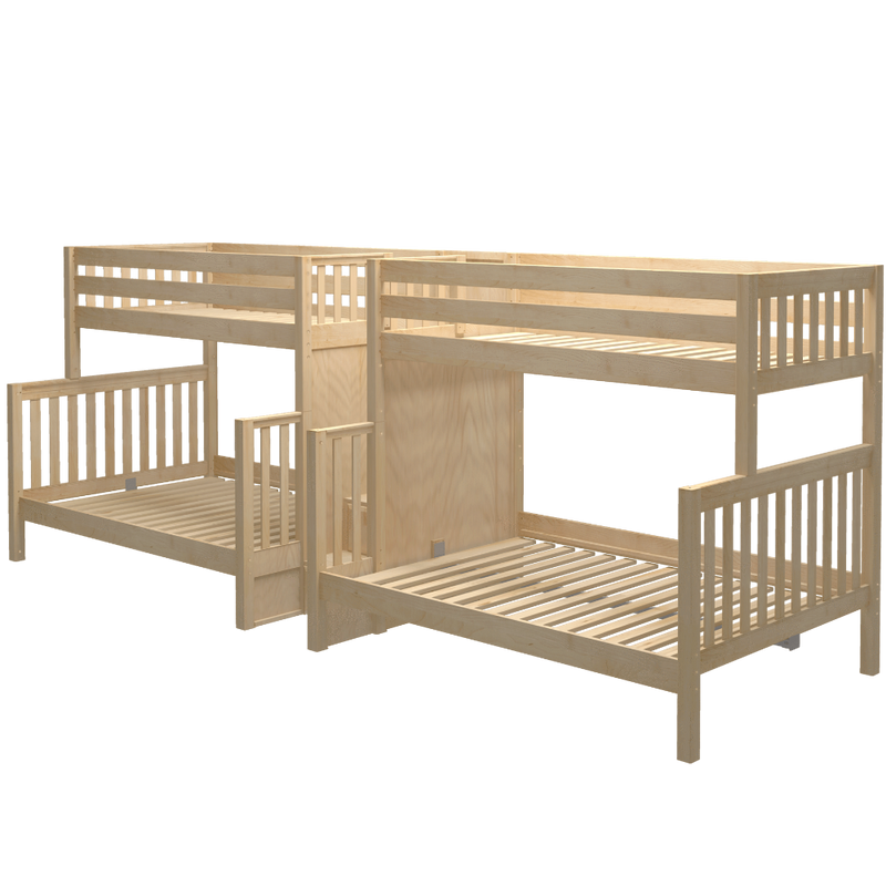 Maxtrix Twin over Full Quadruple Bunk Bed with Stairs