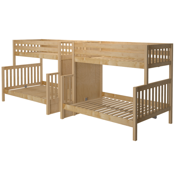 Maxtrix Twin XL over Full XL Quadruple Bunk Bed with Stairs