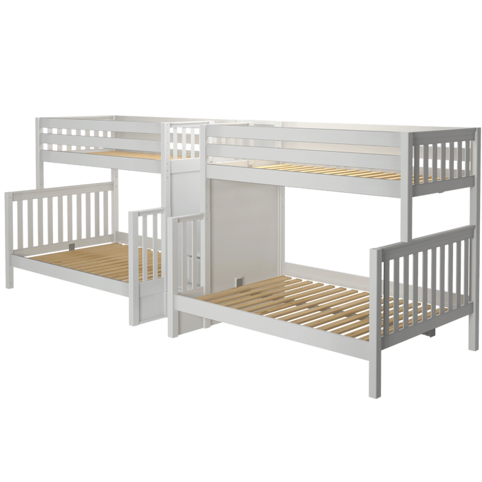 Maxtrix Twin XL over Full XL Quadruple Bunk Bed with Stairs