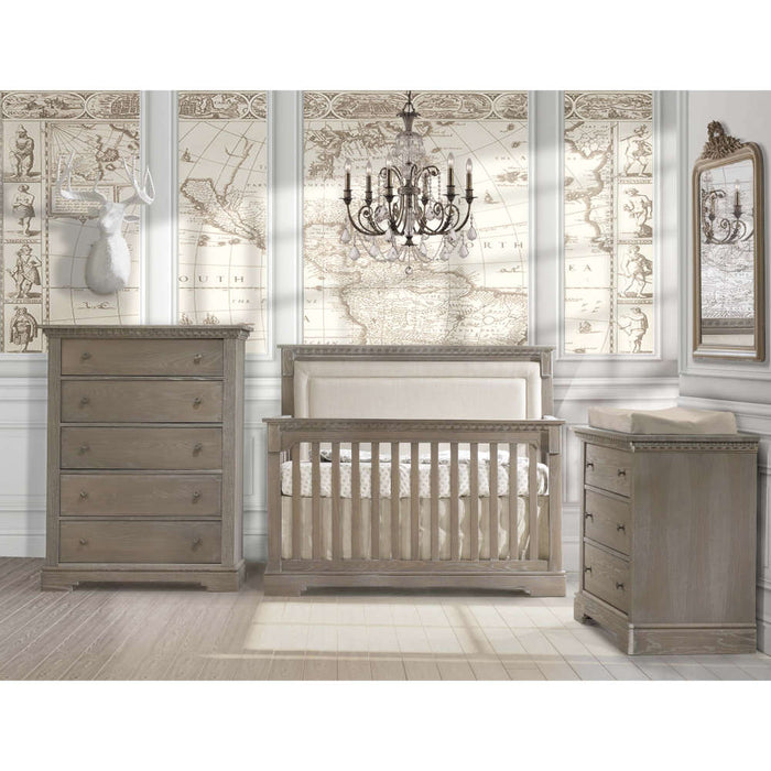 Natart Ithaca "5-in-1'' Convertible Crib with Upholstered Panel