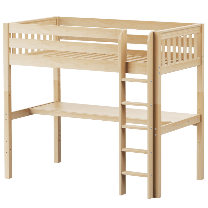 Maxtrix Twin XL High Loft Bed with Straight Ladder + Desk