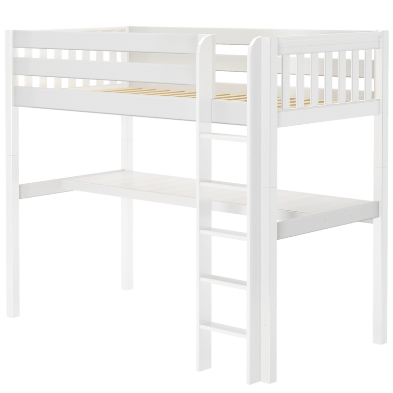 Maxtrix Twin XL High Loft Bed with Straight Ladder + Desk