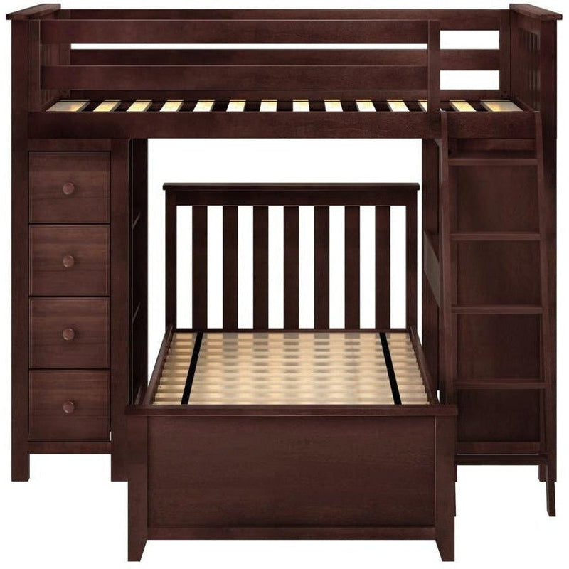 Jackpot Deluxe Kensington Loft Bed Storage Study + Twin Bed