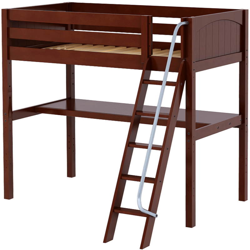 Maxtrix Twin High Loft Bed with Angled Ladder + Desk