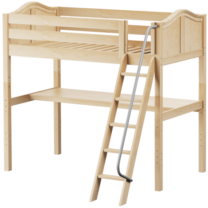 Maxtrix Twin High Loft Bed with Angled Ladder + Desk
