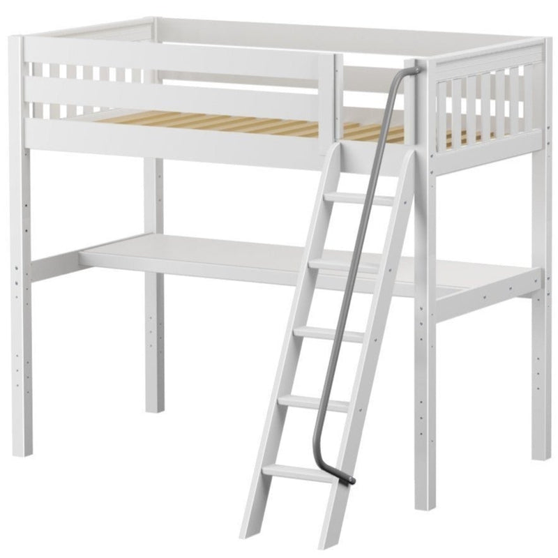 Maxtrix Twin XL High Loft Bed with Angle Ladder + Desk