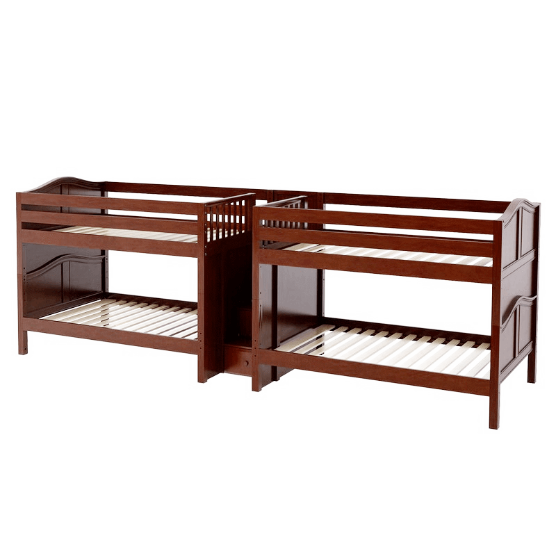 Maxtrix Full Low Quadruple Bunk Bed with Stairs
