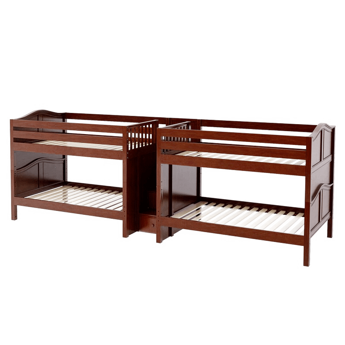 Maxtrix Full Low Quadruple Bunk Bed with Stairs
