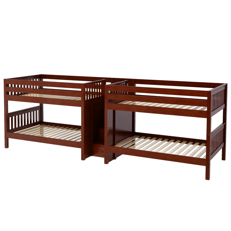 Maxtrix Full XL Quadruple Bunk Bed with Stairs