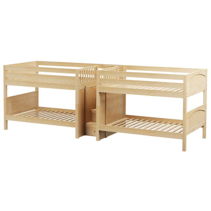 Maxtrix Full Low Quadruple Bunk Bed with Stairs