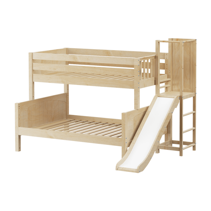 Maxtrix Low Twin over Full Bunk Bed with Slide Platform