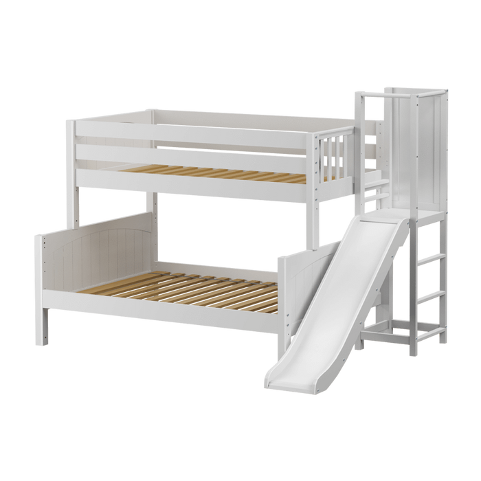 Maxtrix Low Twin over Full Bunk Bed with Slide Platform
