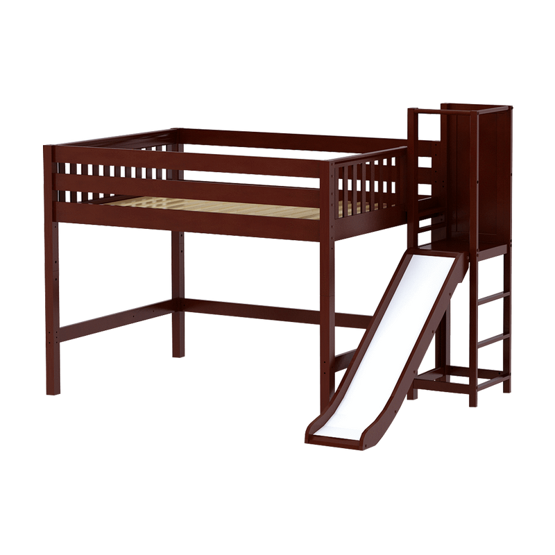 Maxtrix Full Mid Loft Bed with Slide Platform