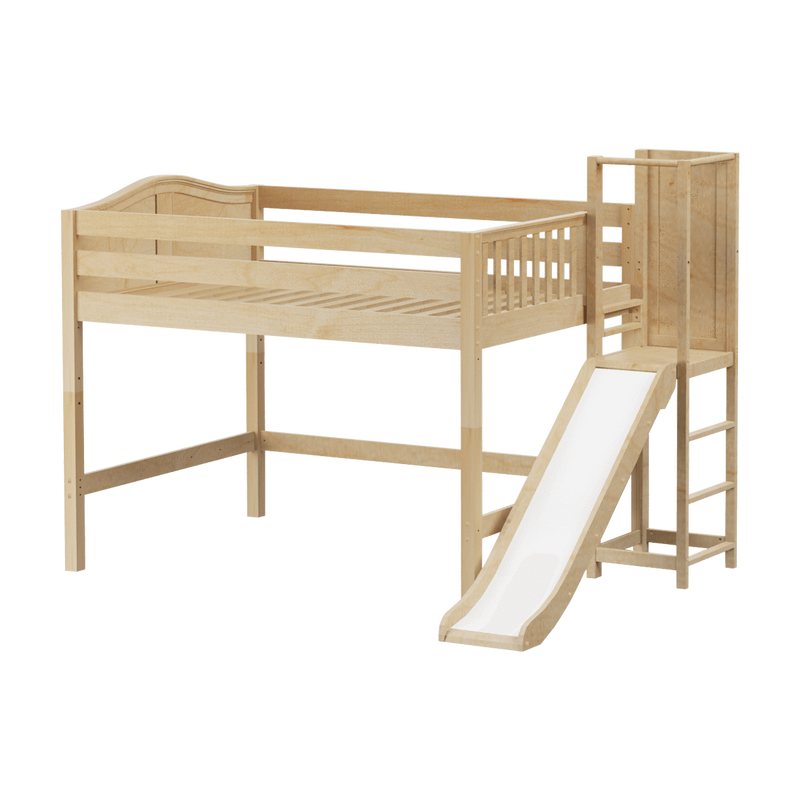Maxtrix Full Mid Loft Bed with Slide Platform