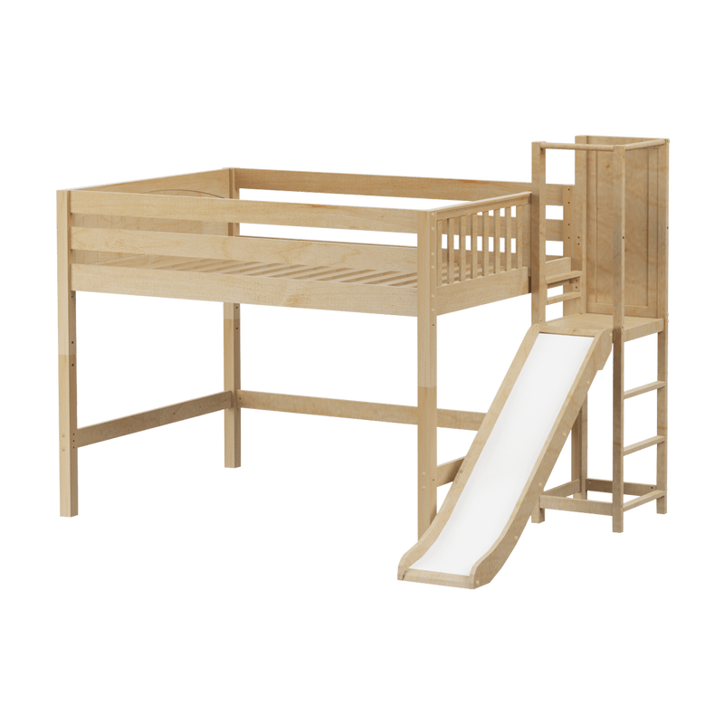 Maxtrix Full Mid Loft Bed with Slide Platform
