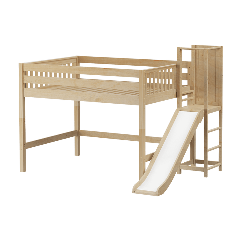 Maxtrix Full Mid Loft Bed with Slide Platform