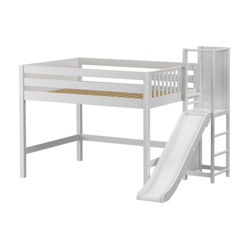 Maxtrix Full Mid Loft Bed with Slide Platform