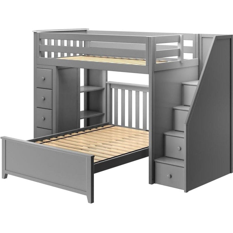 Jackpot Deluxe Oxford Staircase Loft Bed Storage + Full Bed