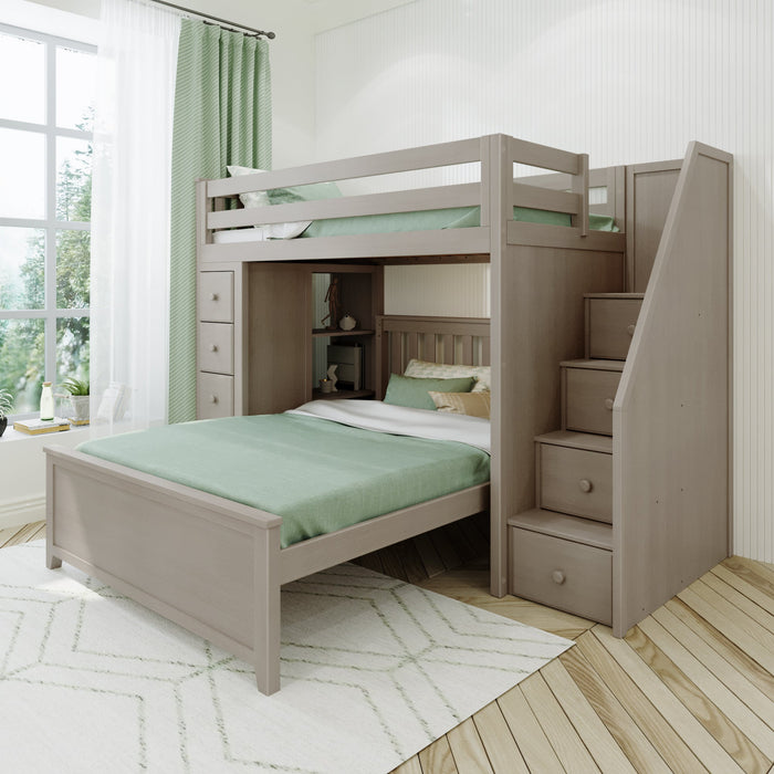 Jackpot Deluxe Oxford Staircase Loft Bed Storage + Twin Bed