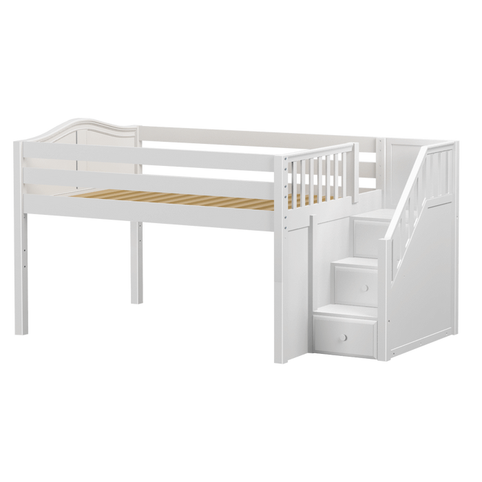 Maxtrix Full Low Loft Bed with Stairs