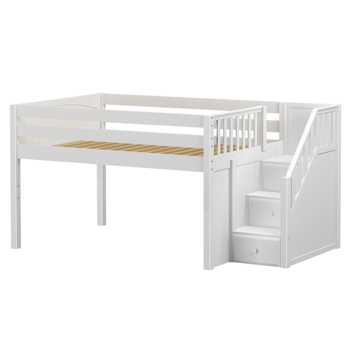 Maxtrix Full Low Loft Bed with Stairs